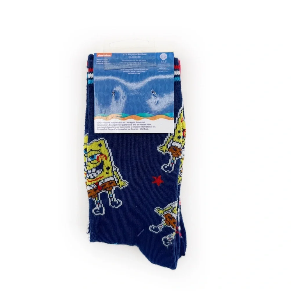 SpongeBob SquarePants 4th of July Womens Crew Socks Nickelodeon Y2K 2 Pairs